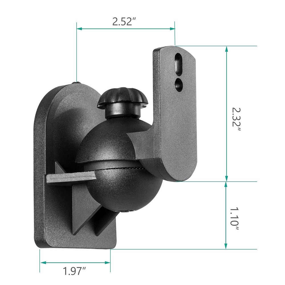 Speaker Wall Ceiling Mounts One Pair, Bookshelf Speaker Wall Mount Brackets, ...
