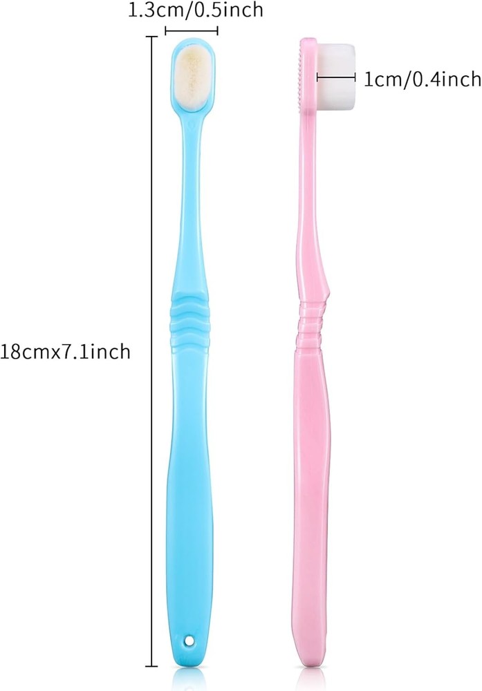 4 Pieces Extra Soft Toothbrushes Micro Nano Manual Toothbrush for Sensitive...