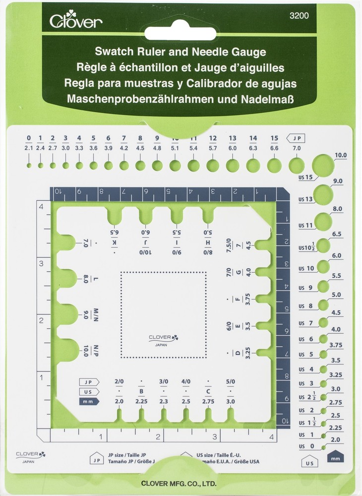 Clover Swatch Ruler & Needle Gauge-