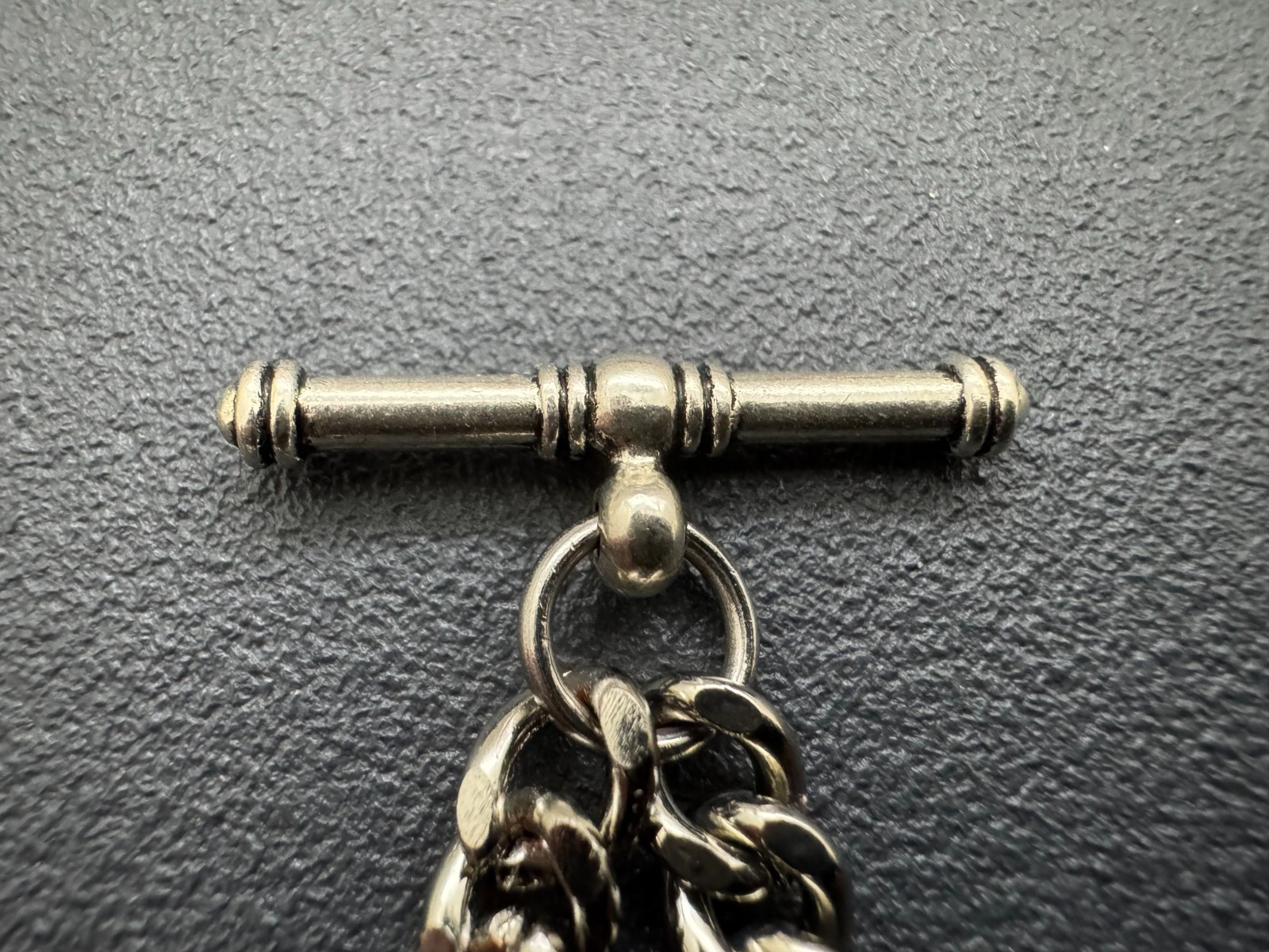 Antique Style Albert Pocket Watch Chain With 1940 Lucky Silver Coin Fob 23