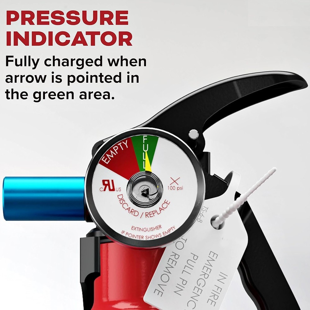 FIRE EXTINGUISHER FOR HOME OFFICE SCHOOL 2LB 5-B:C QUICK SINGLE USE 6 FT RANGE
