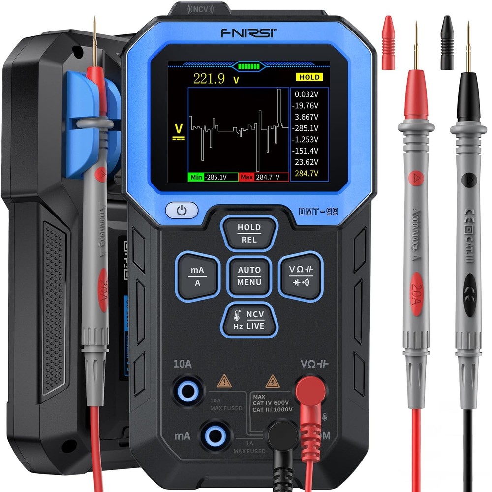 Digital Multimeter 9999 Counts TRMS Auto-Ranging Volt Meter, Rechargeable, Data