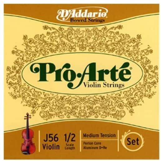 D'Addario J56 1/2 M Pro-Arte Nylon violin Strings, Medium