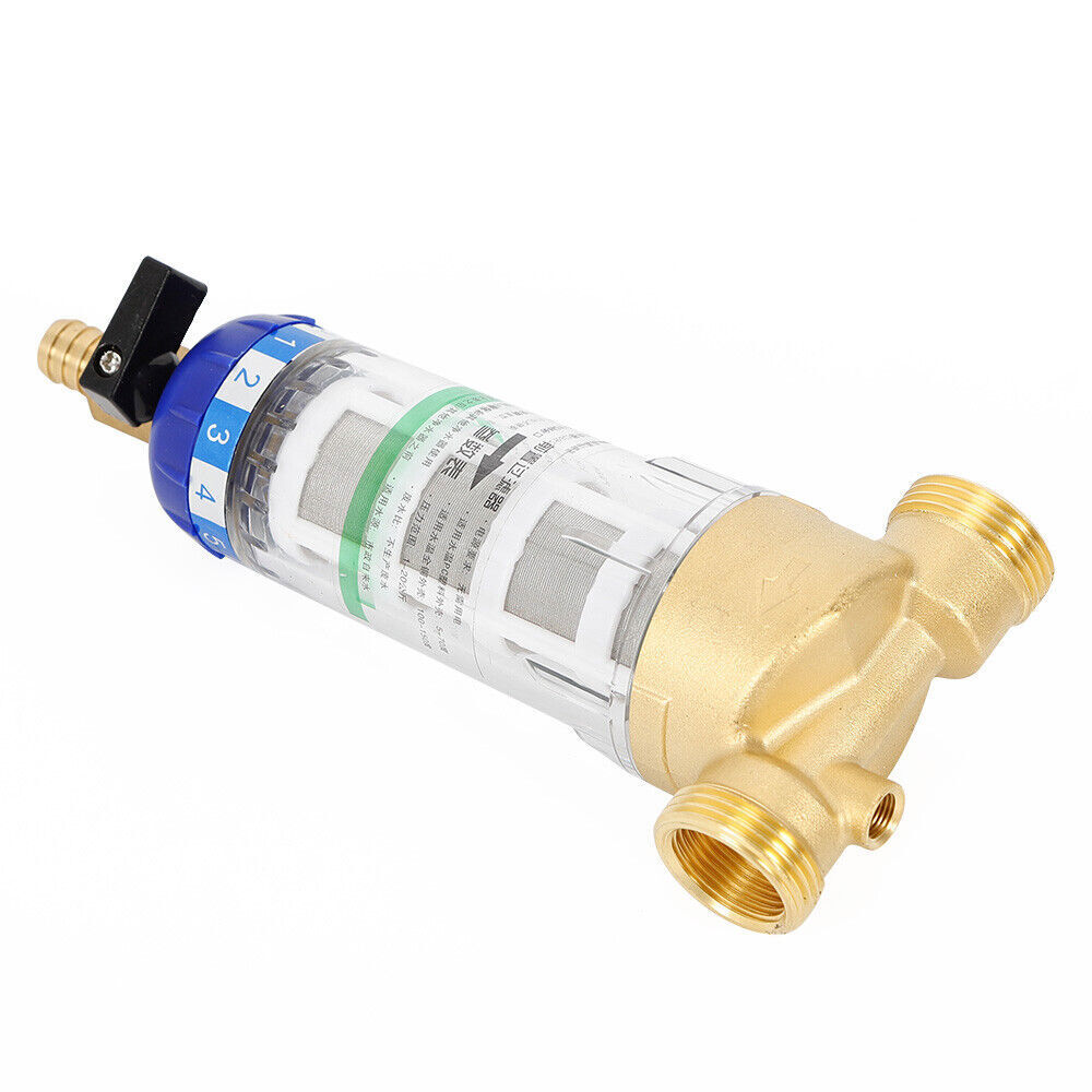 3/4in Home Reusable Sediment Water Filter Spin Down Mesh System Hot Water Filter
