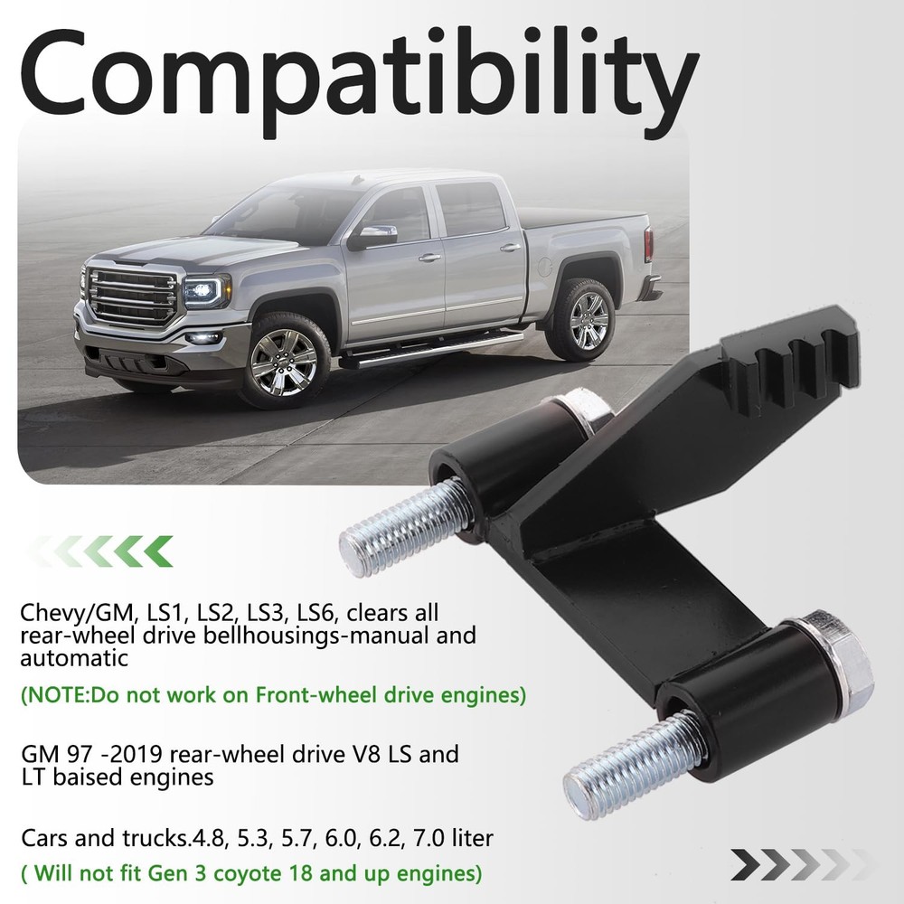 GZZTORES LS Flywheel Locking Tool Compatible with Chevy LS1, LS2, LS3, black