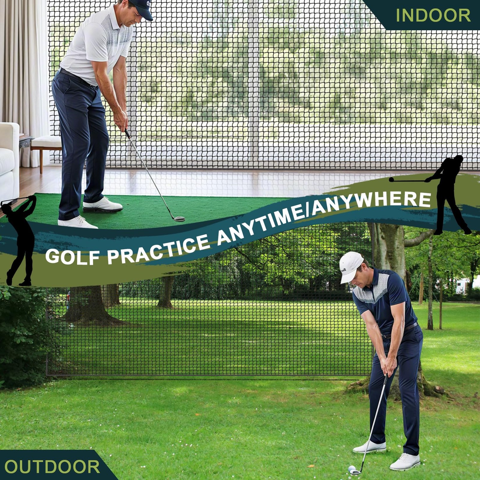 Golf Netting 10x20Ft Heavy Duty Golf Hitting Net for Garage Practice, Golf Ba...