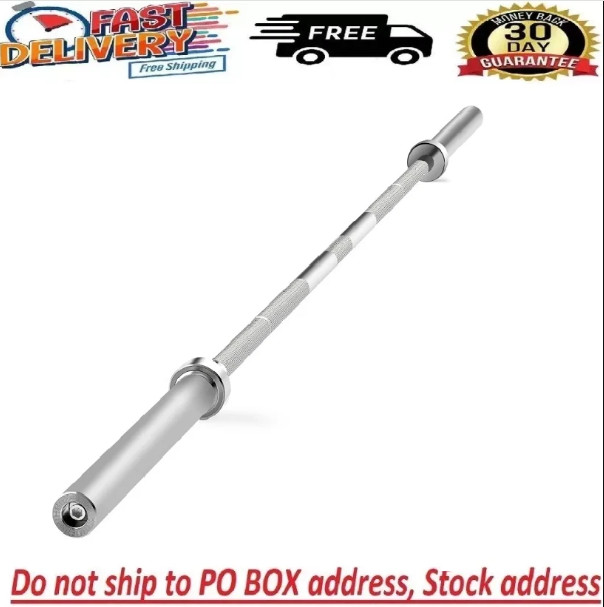 7Ft Olympic Barbell: Solid Chrome Bar for Strength Training, Weightlifting