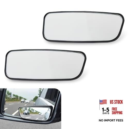 2 PCS Blind Spot Mirrors, Rectangle Wide Angle Rear View Blindspot Mirrors,