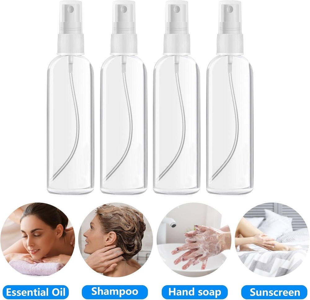 TSA Approved 4 Pack Refillable Travel Size Containers - Eco-Friendly & Practical
