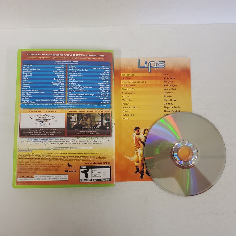 Lips (Microsoft Xbox 360, 2008) Complete Fast Shipping