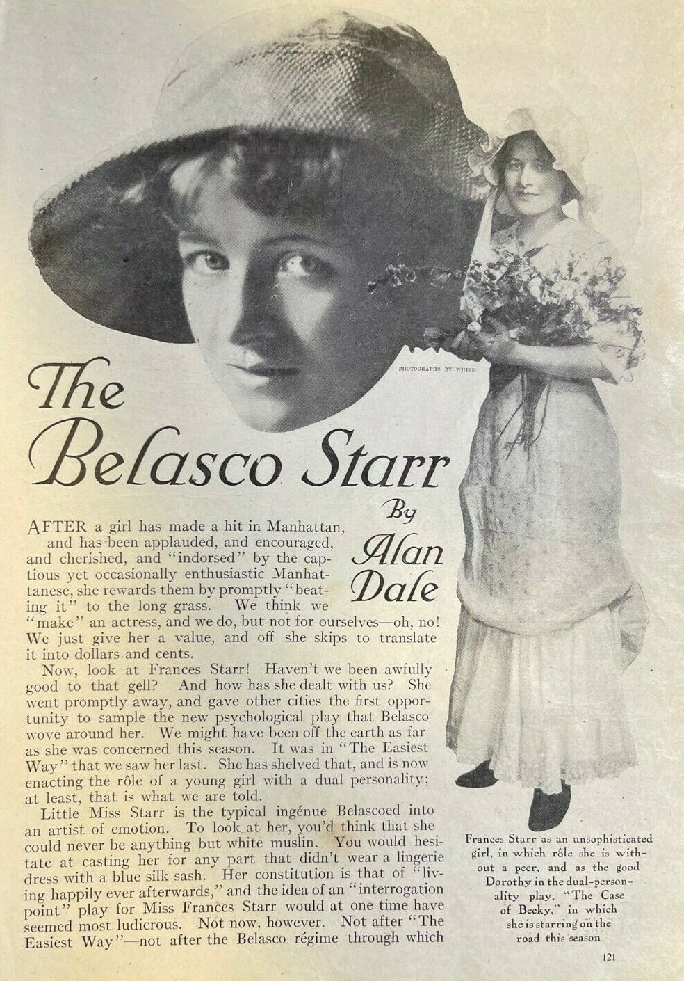 1912 Actress Frances Starr illustrated