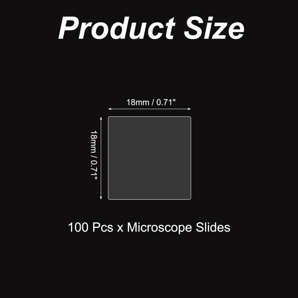 100pcs Cover Slips for Microscope Slides, 18x18mm Microscope Cover Square