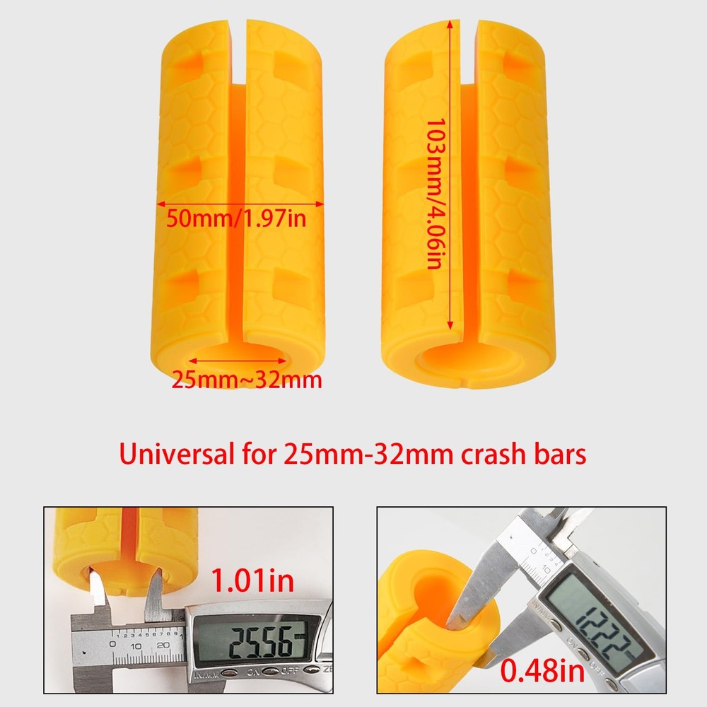 Motorcycle Universal 25-32MM Bumper Decorative Blocks Engine Protective Black