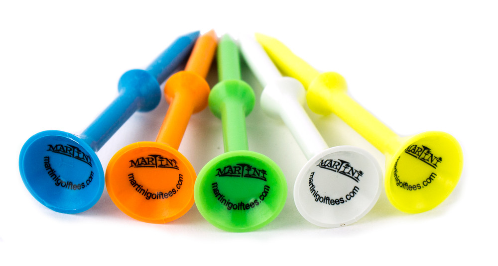 Martini Golf 3-1/4" Durable Plastic Step-Up Tees | Consistent Height | 5 Pack