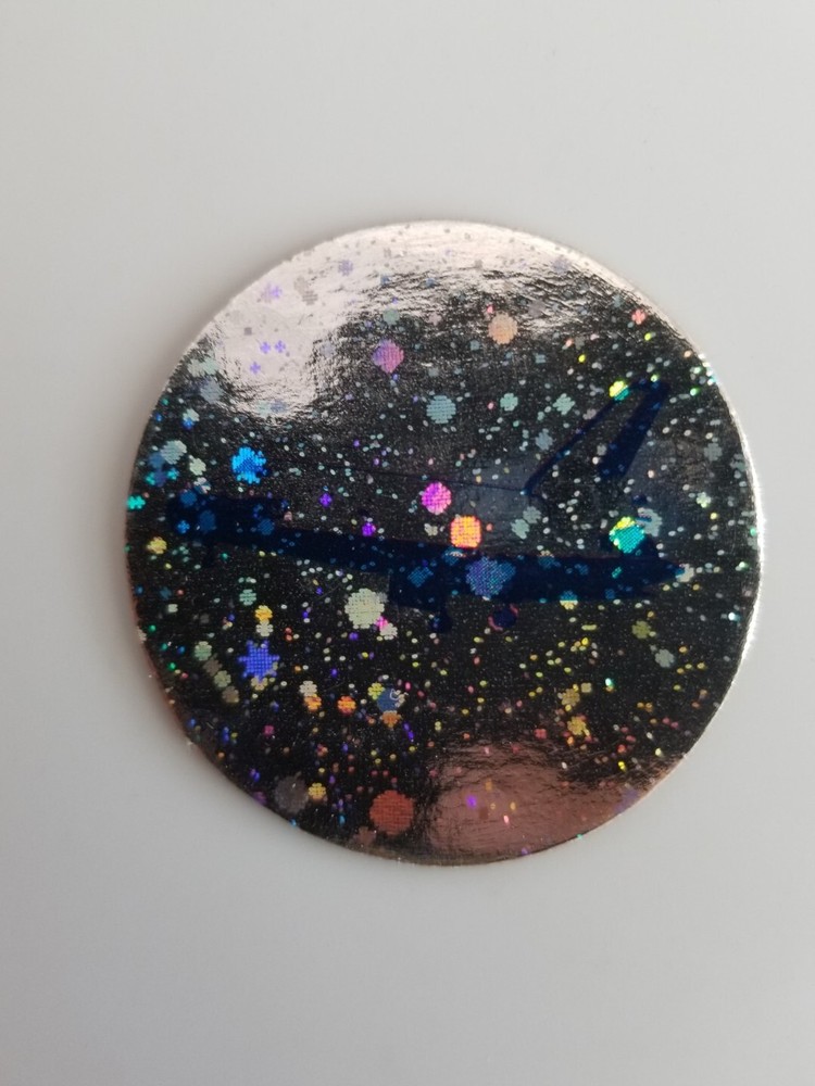 4 Vtg Spacecraft Space Cap Pogs Gemini, Apollo, Space Shuttle, Long John Silvers