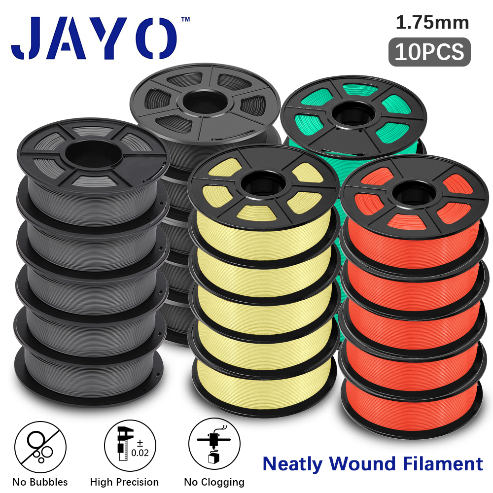 JAYO 11KG 3D Printer Filament 1.1KG/SET 1.75mm PLA PLA+ SILK PETG PLA Meta Wood