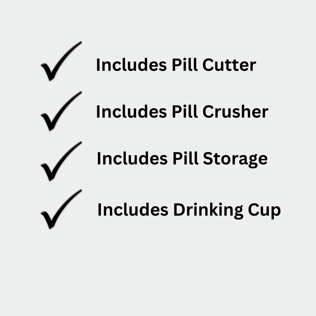 Pill Crusher Cutter and Grinder Combo with Drinking Cup Storage by easycare
