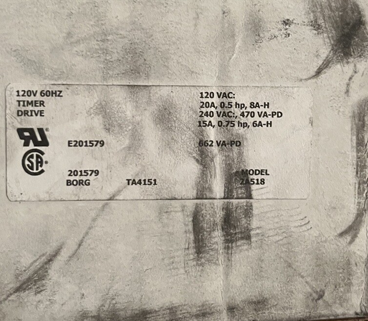 Borg TA-4151 Electromechanical Timer