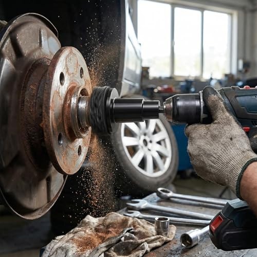 Wheel Hub Resurfacing & Stud Cleaning Kit, Quick Rust Removal Tool for Lug