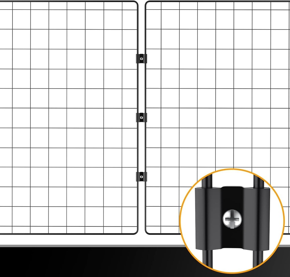 18 Pack Black Metal Gridwall Joining Clips - Easy Install Panel Connectors