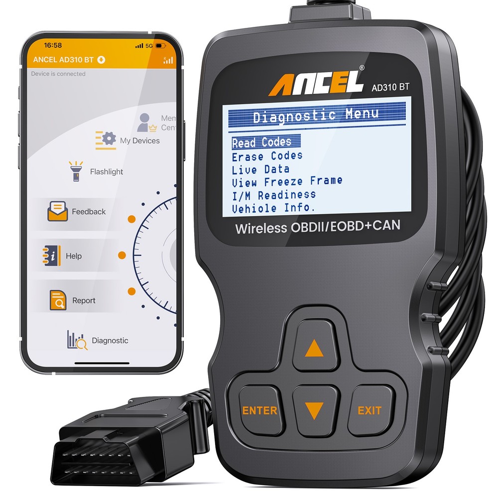 ANCEL AD310 BT Bluetooth OBD2 Scanner for iOS Android Engine Check I/M Readnes