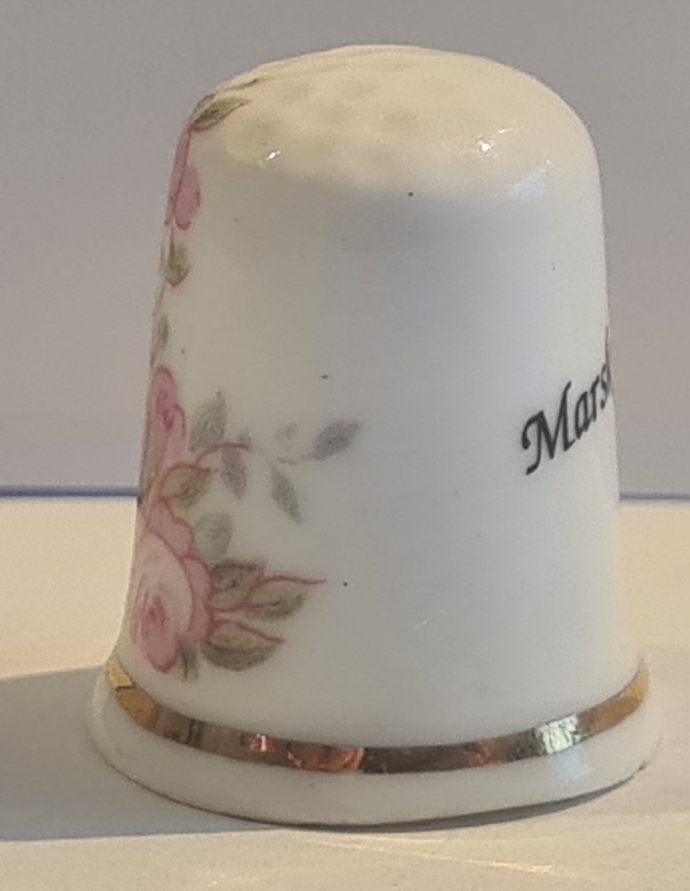 Pink Rose Thimble Fine Bone China Thimble Marske