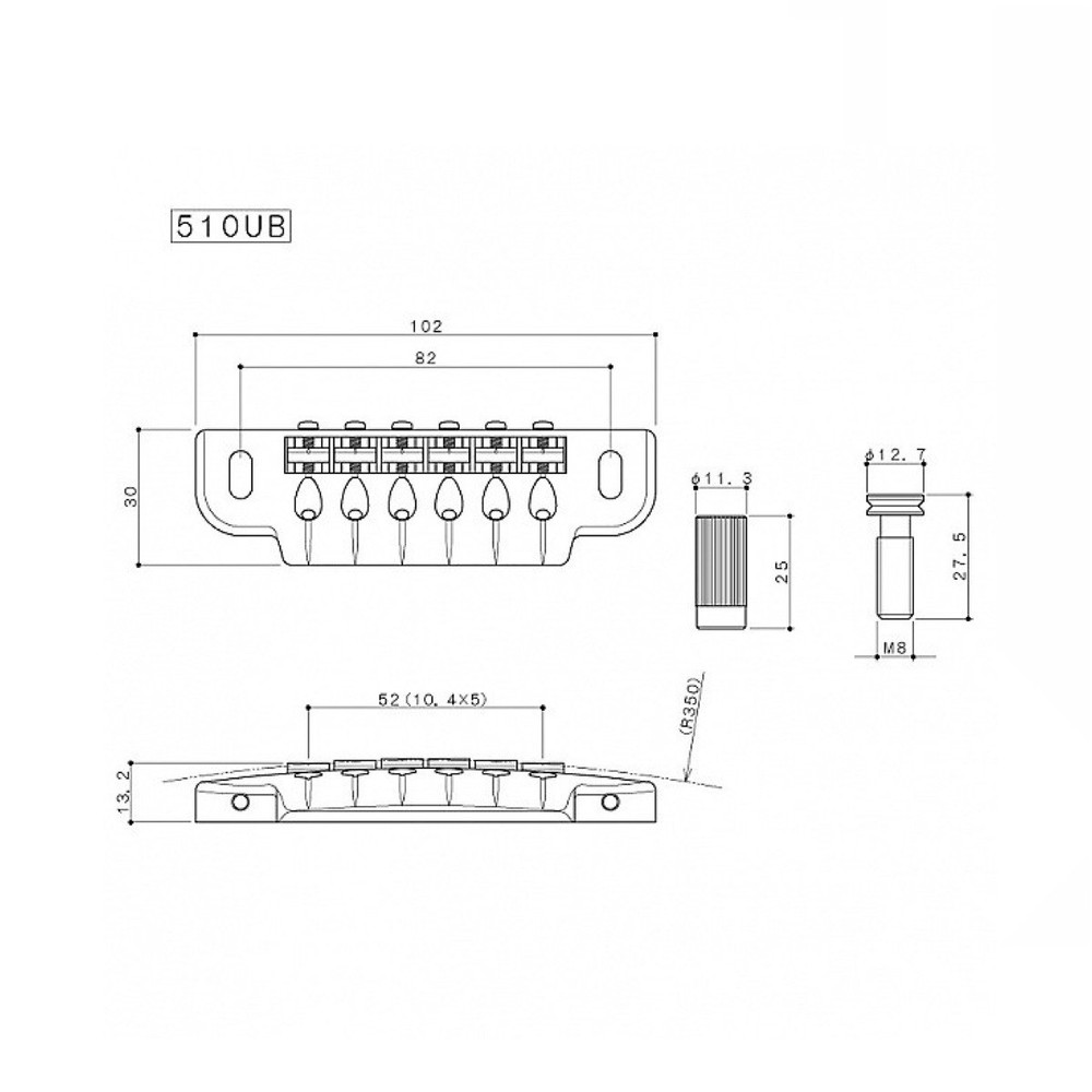 Gotoh Combination Bridge/Tailpiece Chrome 510UBCX