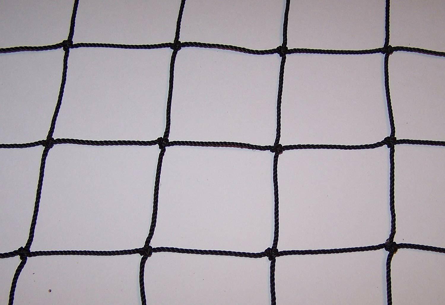 8' x 4' Soccer Basketball Barrier Backstop Net Black Square Nylon 4" Mesh #36