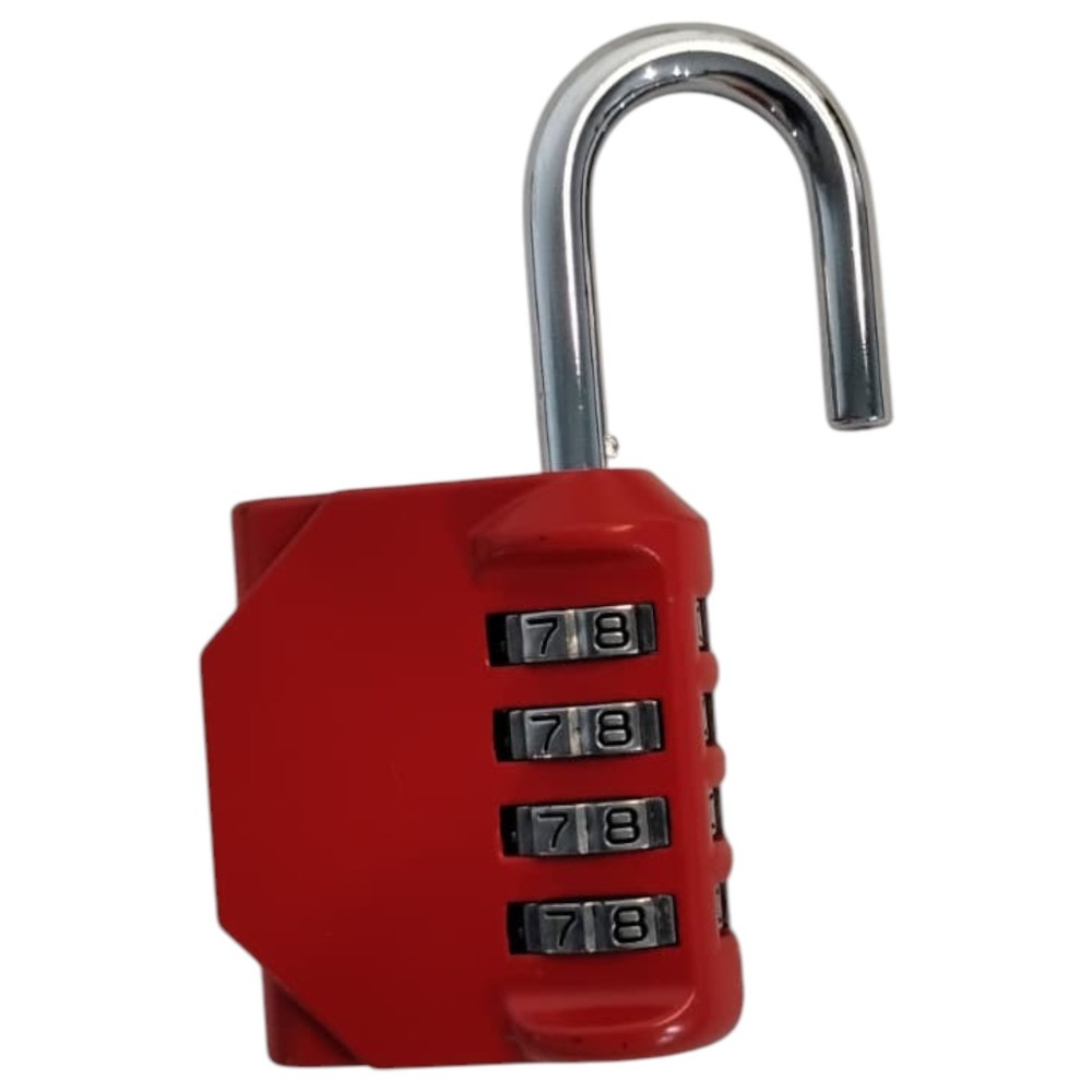 Newhouse Hardware 4-Digit Combination Lock Red - Waterproof Padlock Customizable