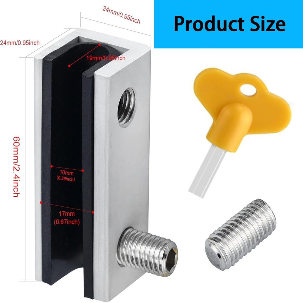 Window Locks, 4 Sets Sliding Locks with Key, for Up and Down Silver