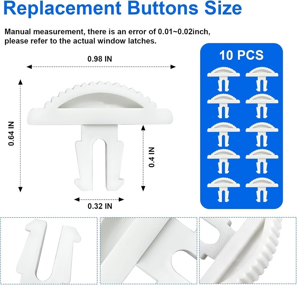 10 Pack Window Latches Compatible with Eze Breeze White