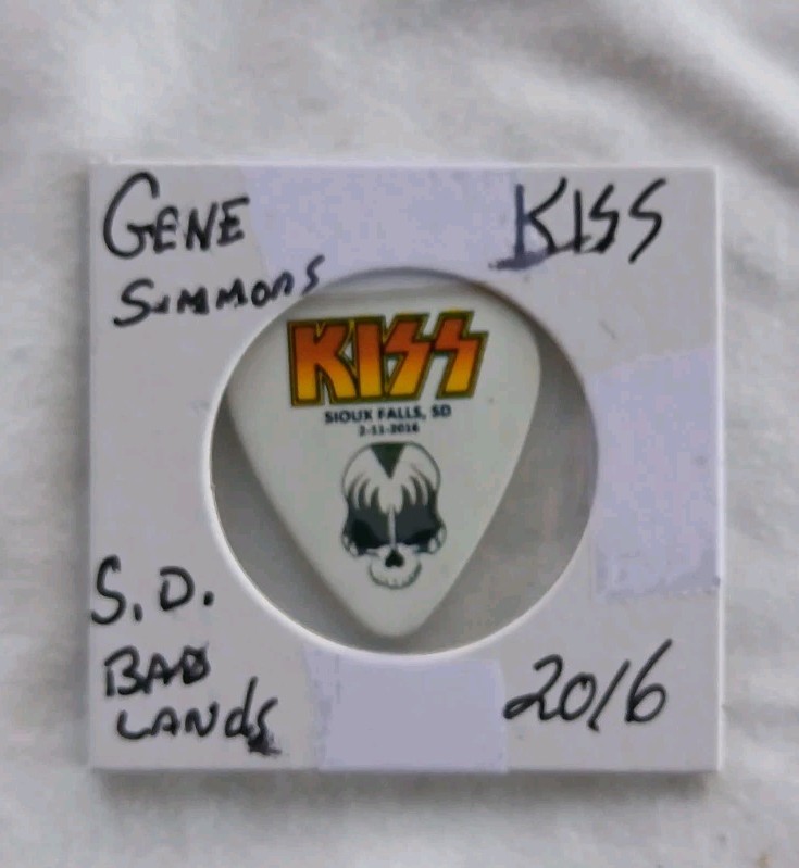 Gene Simmons Tour Issued Guitar Pick Kiss Rare 2016 1- Show Sioux Falls S.D.
