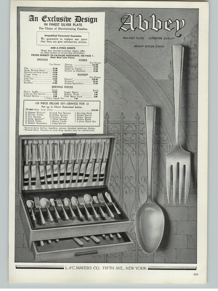 1941 PAPER AD Rogers Silverware Flatware Jasmine Design Pattern Abbey