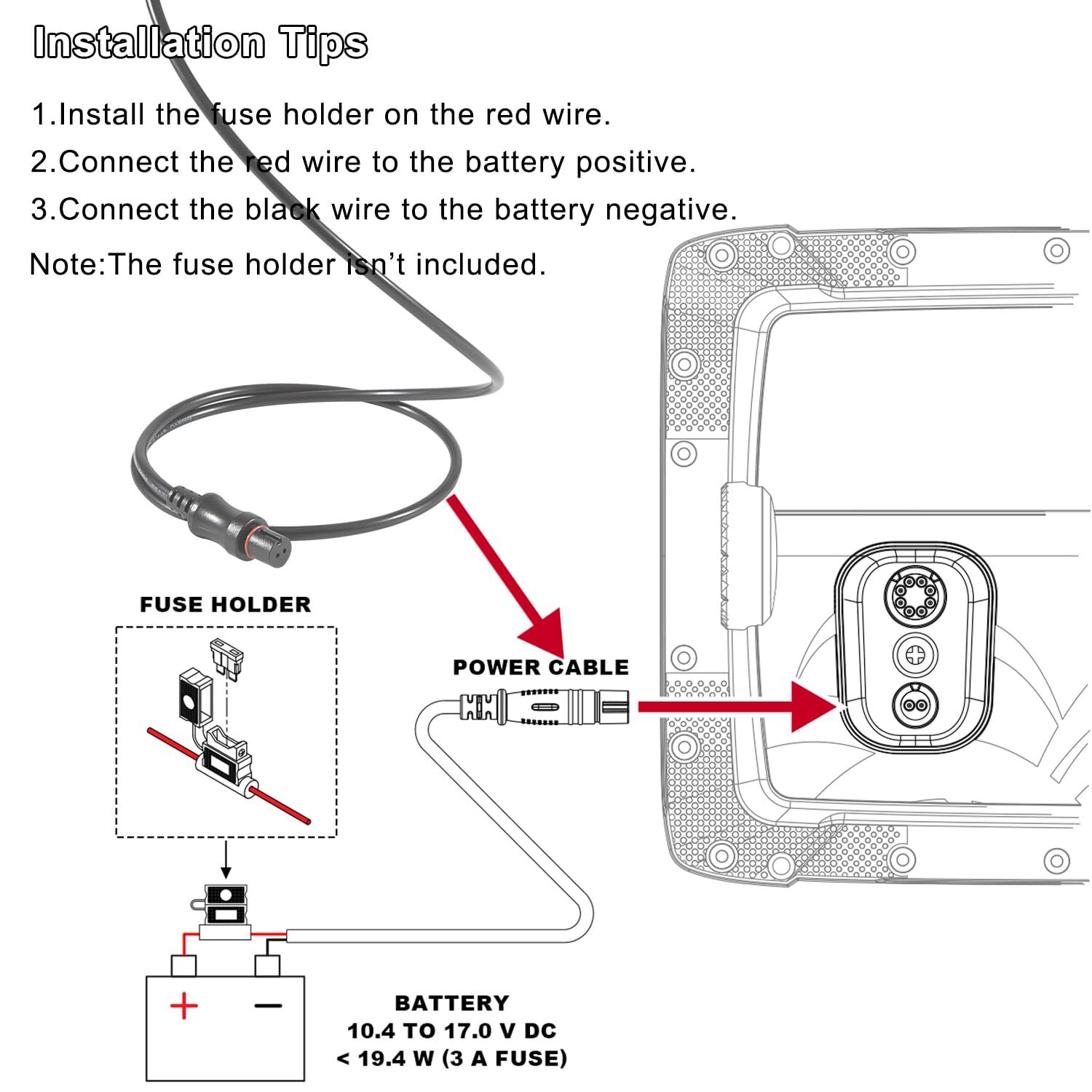 000-14172-001 Hook2 Power Cable Replace for Lowrance HOOK Models 5" 7" 9" 12"