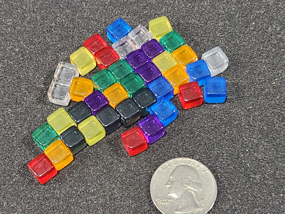 Translucent plastic cubes (as used in Terraforming Mars)