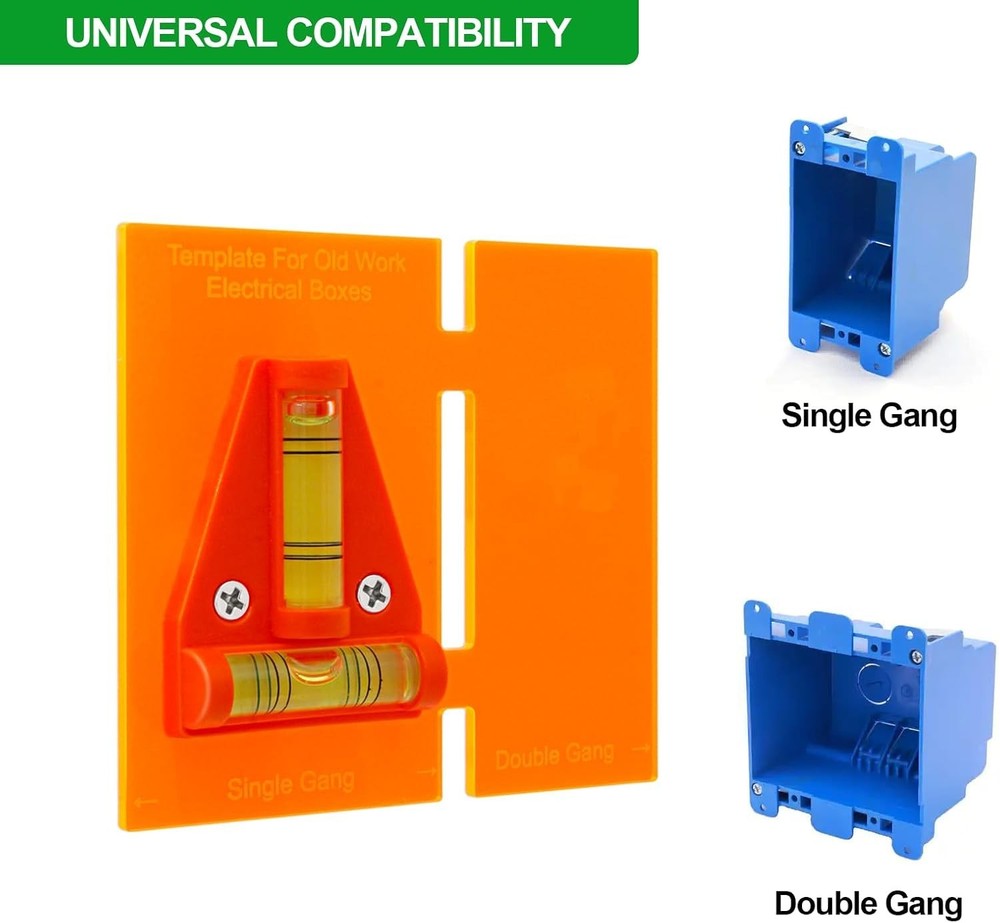 Simple & Effective Wall Box Template with Integrated Level - No Measuring Needed