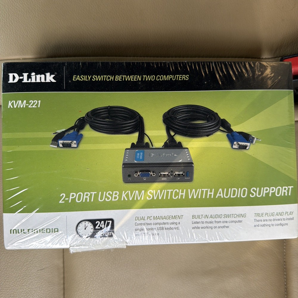 D-Link  KVM (KVM221) 2-Ports External KVM / Audio Switch USB