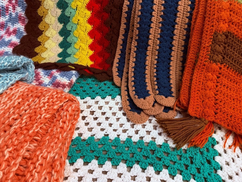 Vintage Hand Crocheted Afghans and Throws