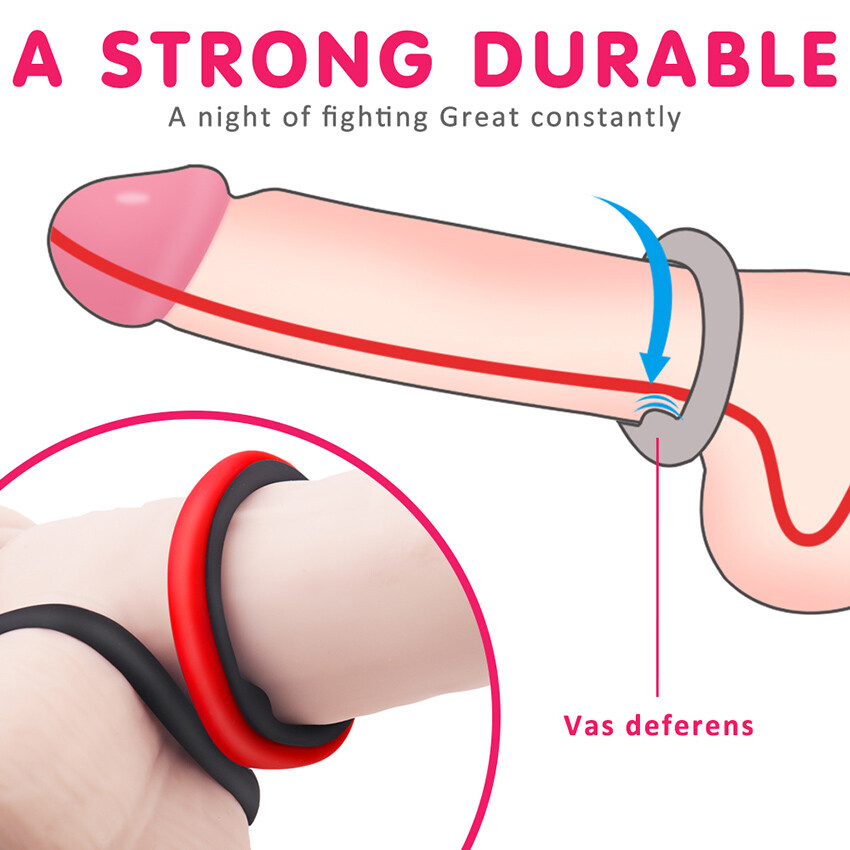 3in1 Men Male Penis-Extender Enlarger Sleeve Ring Reusable Delay Ejaculation set