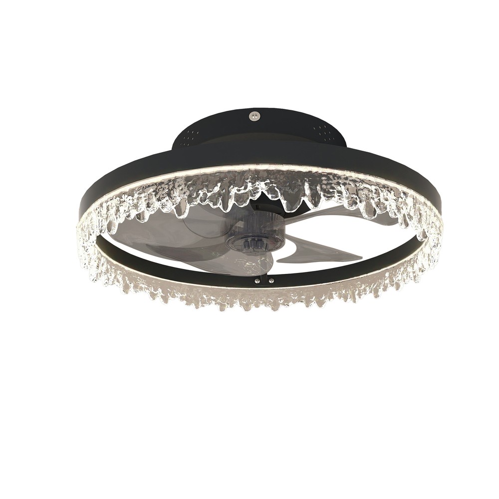 16" Modern Fan Light Flush Mount LED Ceiling Fixture kit With APP Remote Control