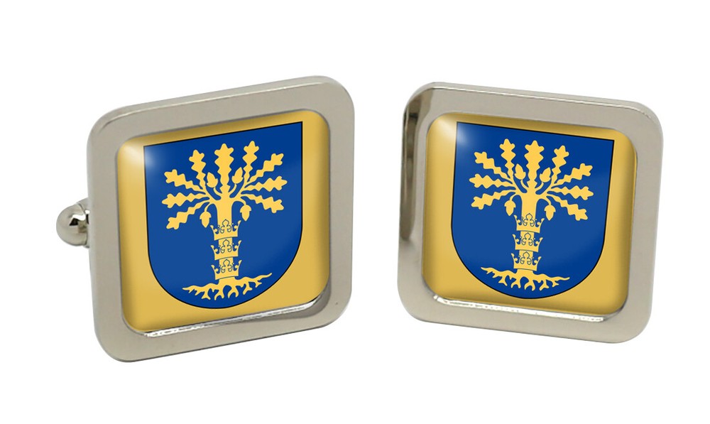 Blekinge (Sweden) Square Cufflink in Chrome Box
