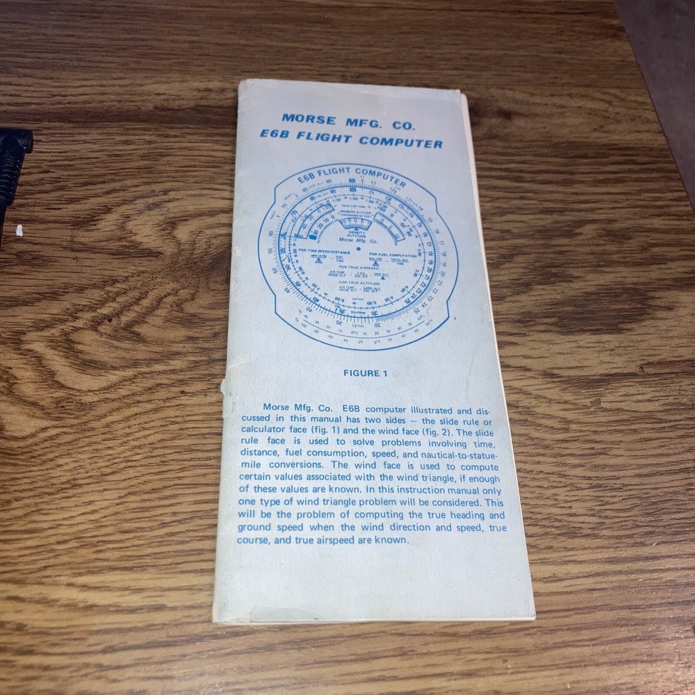 Morse Mfg. Co E6B Flight Computer Manual Booklet
