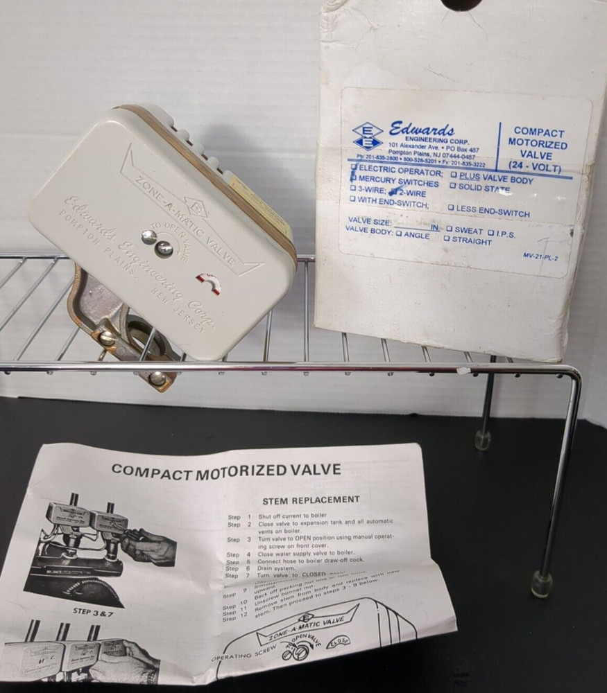 Edwards Engineering MV-21 Compact Motorized Zone Valve Mercury Operator RARE