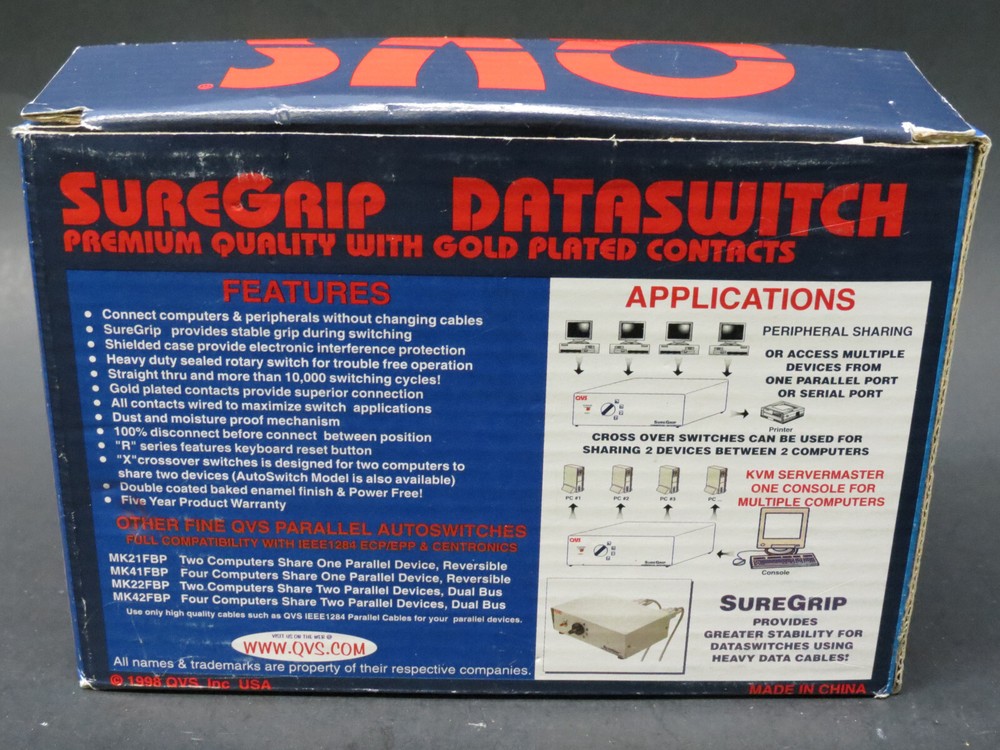 QVS CA285-2 Manual Data Switch Gold Plated AB 6 Wire RJ12F