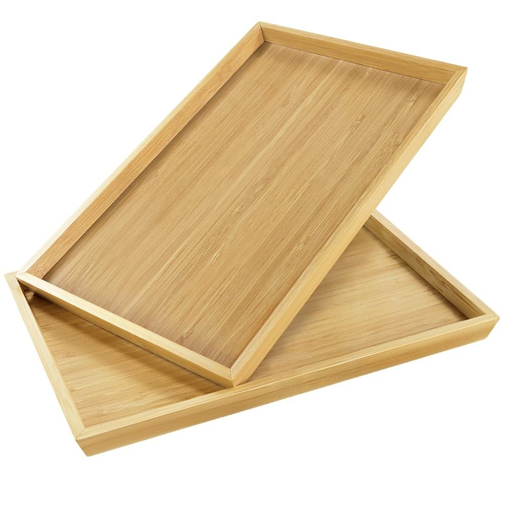 2pcs Rectangular Serving Tray for Eating Drinks Storage Snacks TV Breakfast C...