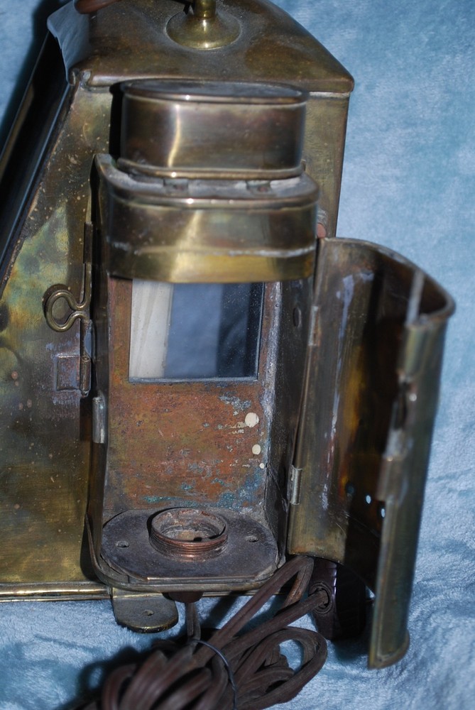 Original Brass Transportation Lantern - It has been Electrified.