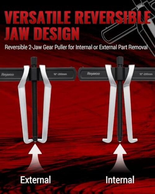2-Jaw Reversible Gear Puller for External (8.2" Max) & Max External 8.2"