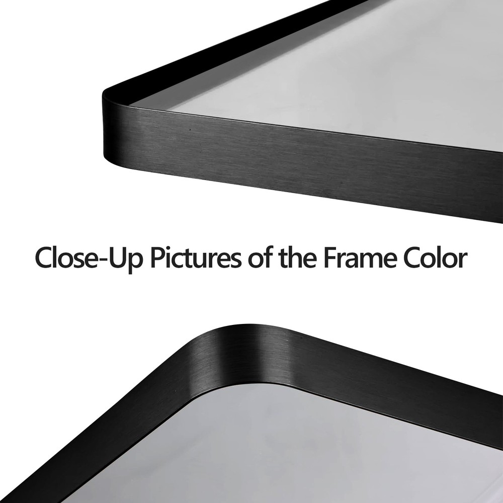 48x32"Black Aluminium Frame Bathroom Mirror
