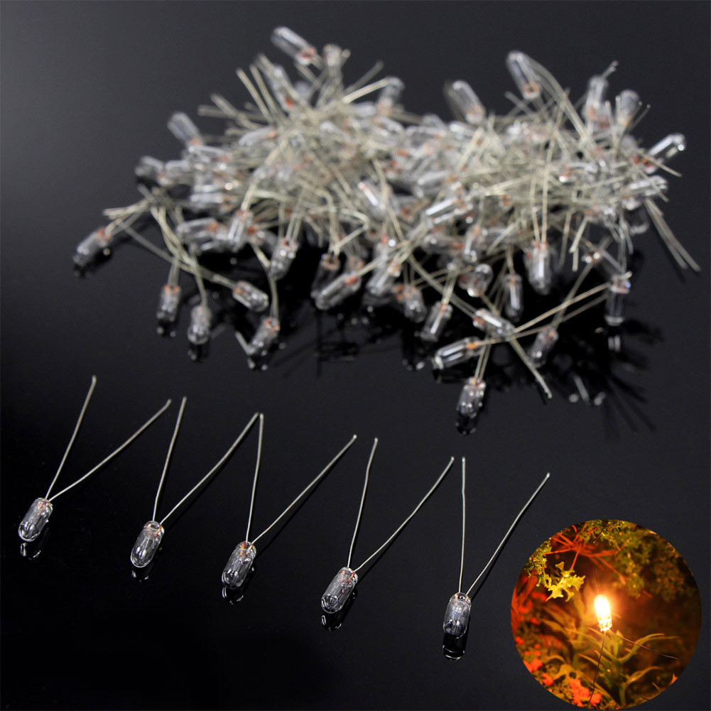 100pcs 3mm 12V Clear Mini Bulbs Grain of Wheat Bulbs Warm White Light MP02W