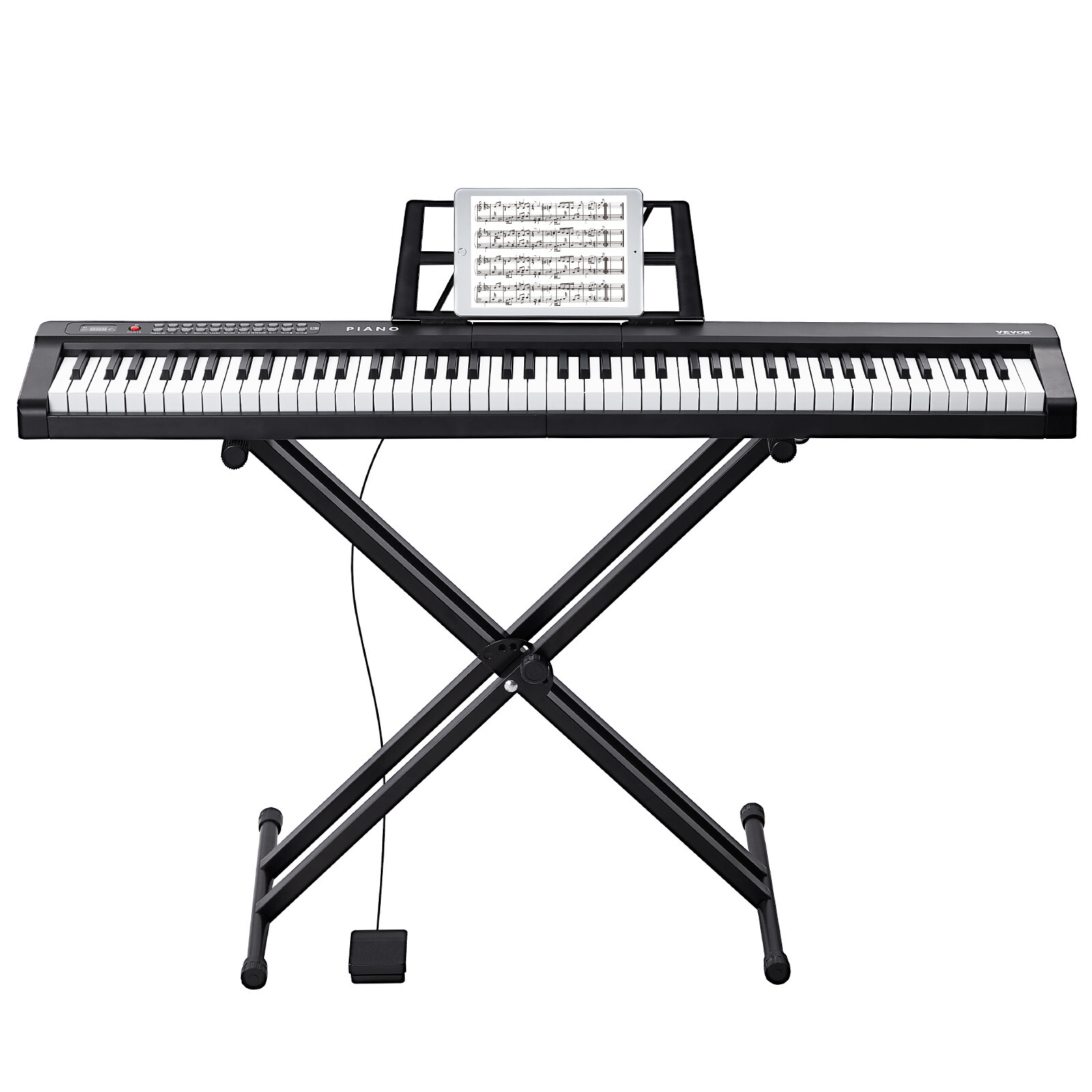 VEVOR 88 Key Digital Piano Keyboard Semi Weighted Electric Portable with Stand